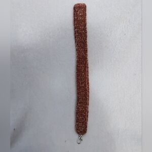 Plush Crochet Lanyard - Light Brown